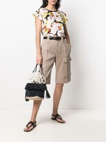 Thumbnail for your product : DKNY floral-print flutter sleeve T-shirt