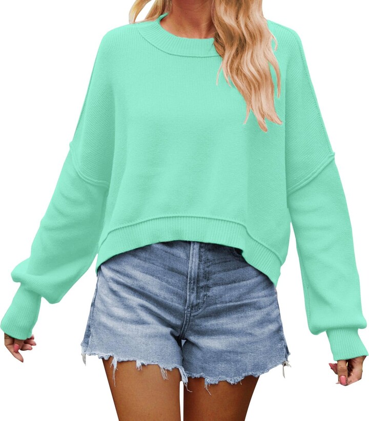 Generic Deals of The Day Clearance Under 5.04 Sweatshirts with Designs  Autumn Winter Turtleneck Sweater Casual Knitwear Women Fall Large Ladies  Sweater Fall Fashion Mint Green - ShopStyle