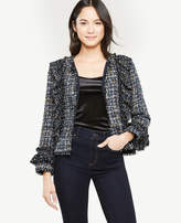 Thumbnail for your product : Ann Taylor Petite Ruffle Tweed Peplum Jacket