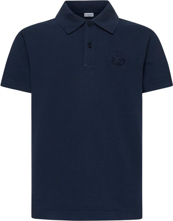 【レア】Burberry emblem polo shirt navy 90s Rare Vintage BURBERRY LONDON Equestrian Logo Short Sleeve