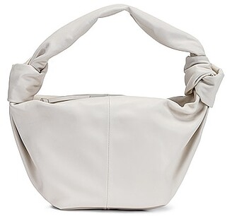 Bottega Veneta Mini Nylon Double Knot Bag in Fondant & Silver