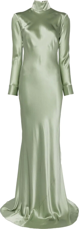 Mason by Michelle Mason Long Sleeve Silk Gown