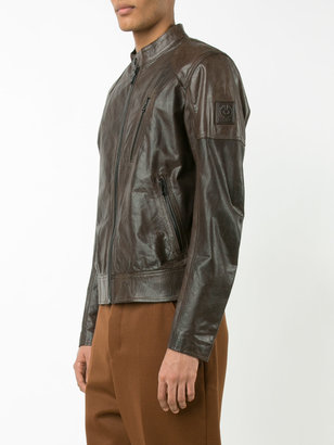 Belstaff banded collar leather jacket