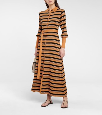 Chloé Striped wool-blend shirt dress