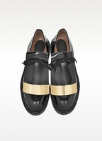 Thumbnail for your product : Marni Polished Leather and Gold Plaque Derby