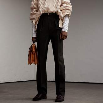 Burberry English Wool Mohair High-waist Tailored Trousers