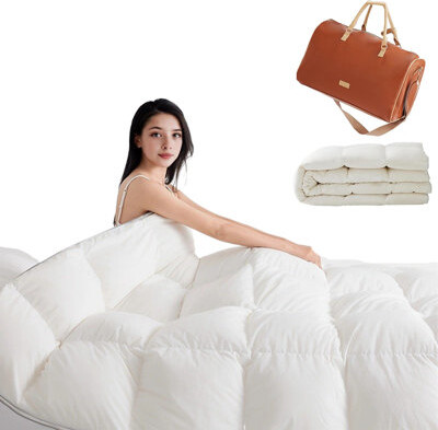 GB White Goose Down Comforter Duvet Inserts for All Season, , 450g, 3D Fill