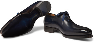 Santoni Uniqua Zero-Cut Leather Oxford Shoes