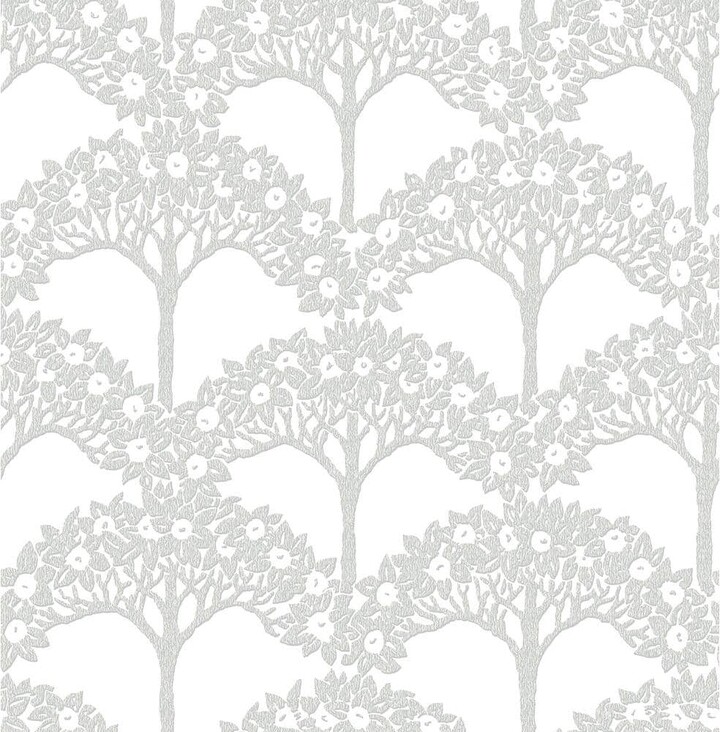 Dawson Light Grey Magnolia Tree Wallpaper