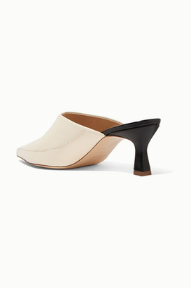 Wandler Bente Two-tone Textured-leather Mules - Off-white