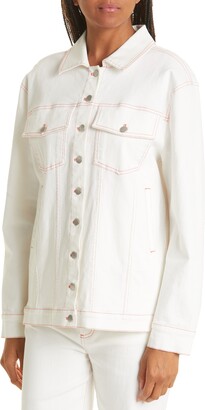 Nicole Miller Women's Stretch Cotton Denim Button-Up Jacket
