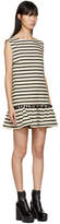 Thumbnail for your product : Marc Jacobs White and Black Striped Pom Pom Dress