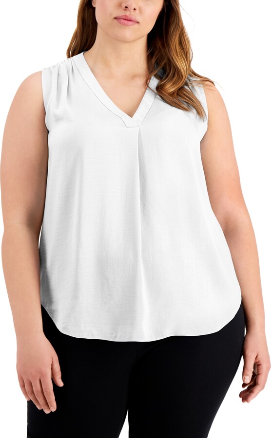 Alfani Plus Size V-Neck Top, Created for Macy's - ShopStyle