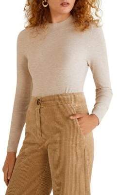 MANGO Heathered Long-Sleeve Sweater