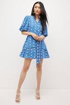 Thumbnail for your product : Karen Millen Contrast Cotton Broderie Belted Mini Dress