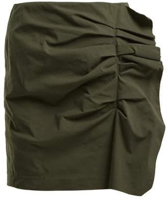 Isabel Marant Lefly Asymmetric Ruffle Mini Skirt - Womens - Dark Green