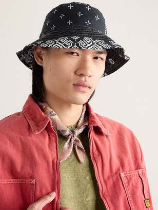 KAPITAL Logo-Appliquéd Bandana-Print Cotton Bucket Hat