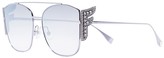 Thumbnail for your product : Fendi Eyewear crystal F metal frame sunglasses