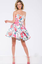Thumbnail for your product : Jovani Charming Multi-Color Print Short Dress JVN45669