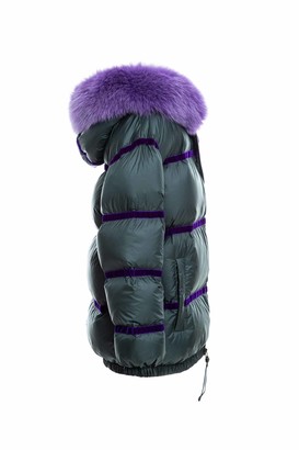 Mr & Mrs Italy Hooded Puffer Jacket With Taping Design