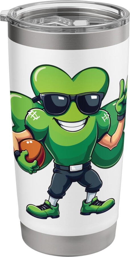 ST Patrick's Day Shamrock Playing Soccer For Boys Funny ST Patrick's Day Shamrock Playing Soccer Gifts Boys Stainless Steel Insulated Tumbler