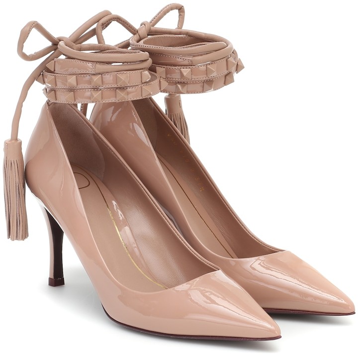 valentino rockstud patent leather pumps