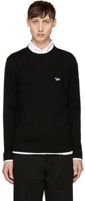 MAISON KITSUNÉ Black Tricolor Fox Patch Sweater