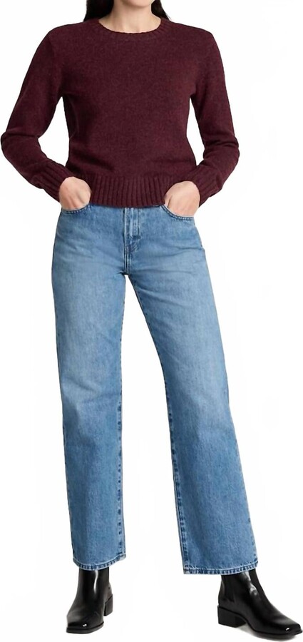 Pendleton Relaxed Shetland Collection Crew Sweater In Burgundy Heather