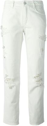 Ermanno Scervino distressed straight fit jeans