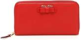 Thumbnail for your product : Miu Miu Madras Zip-around Wallet With Bow