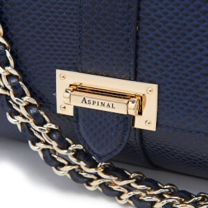 Aspinal of London Women's Lottie Bag - Midnight Blue Lizard