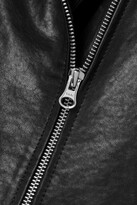 Thumbnail for your product : ENVELOPE1976 Petit Cropped Leather Biker Jacket - Black