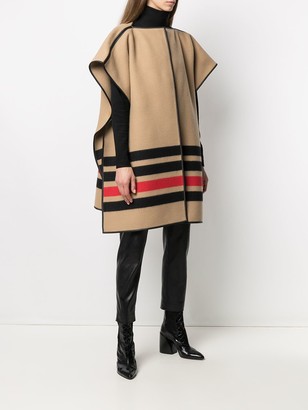 Burberry Striped Trimmed Poncho