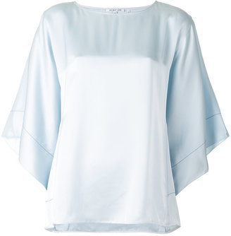 Helmut Lang cropped sleeves blouse - women - Silk/Viscose - M