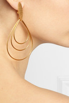 Thumbnail for your product : Herve Van Der Straeten Gold-plated teardrop clip earrings