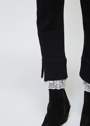 Ann Demeulemeester Black / Ecru Lace Detail Trouser