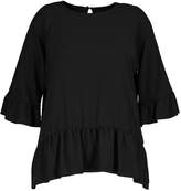 Thumbnail for your product : boohoo Plus Drop Hem Woven Smock Top