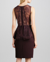 Thumbnail for your product : BCBGMAXAZRIA Lace-Inset Peplum Dress