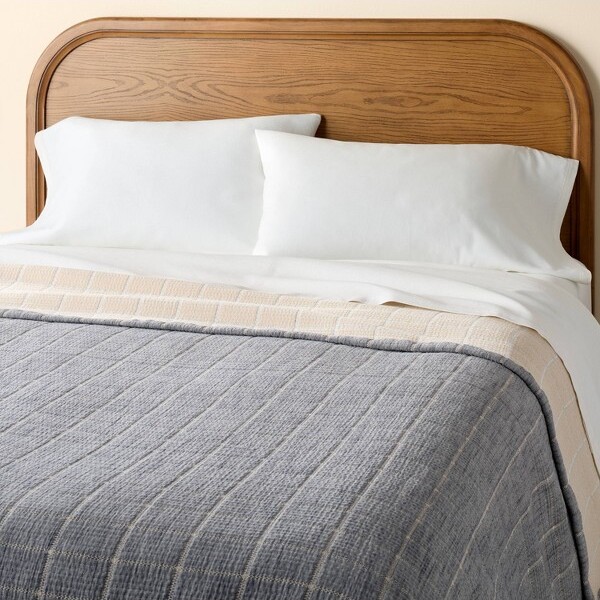 Hearth & Hand with Magnolia Full/QueenSubwayTileCoverletBlue/Tan-Hearth&Hand™withMagnolia