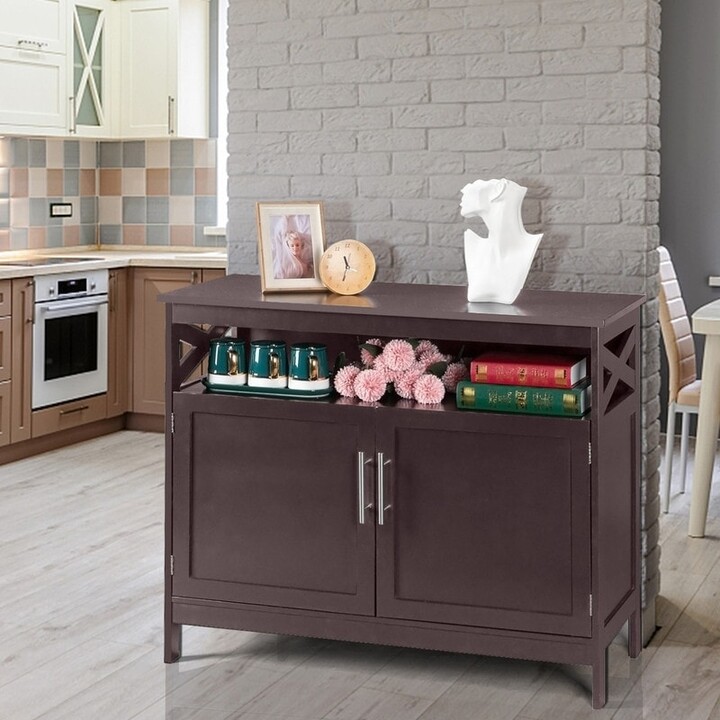 Karlhome Disassembly Double Door Sideboard Inner Compartment