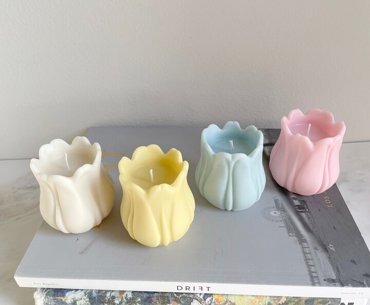 Etsy Handmade Tulip Candle Soy Wax Flower, Home Decor