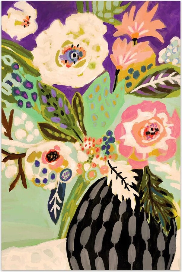 Fresh Flowers in Vase I by EAD Art Coop Frameless Free-Floating Tempered Art Glass Wall Art
