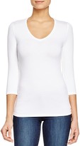 Thumbnail for your product : Majestic Filatures Three Quarter Sleeve V-Neck Tee