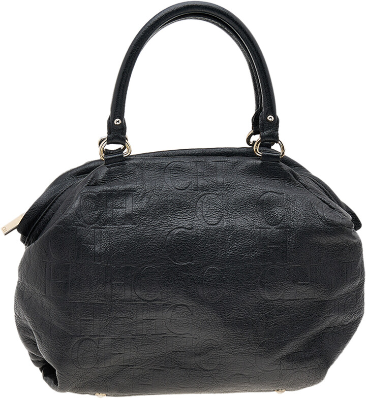 S monogram-embossed small leather bag
