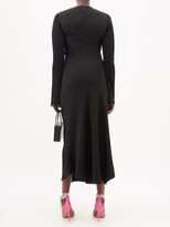 Thumbnail for your product : 16Arlington Leith Leather-strap Crepe Midi Dress - Black