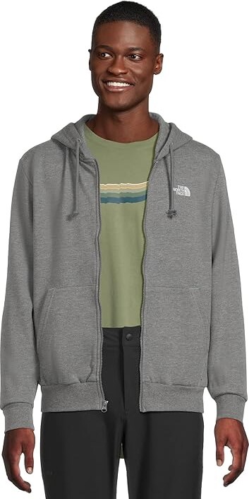 The North Face Evolution Simple Dome Regular Full Zip Hoodie Men's Sweatshirt TNF Mid Grey Heather : 2XL, Cotton/Polyester