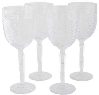 Ralph Lauren 4-Piece Herringbone Wine Glasses