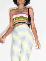 Thumbnail for your product : AGR Striped Crazy Knit Crop Top