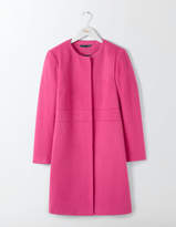Pink Collarless Coat - ShopStyle UK