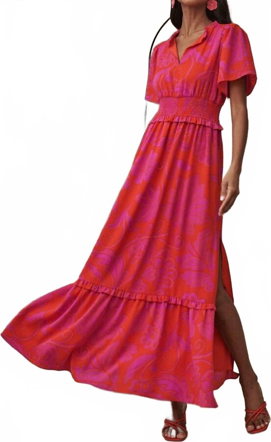 Sugar Lips Imara Floral Maxi Dress In Red